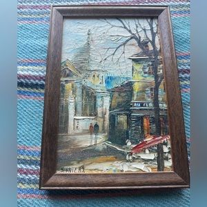 Vintage 1983 Paris Painting Framed - Home Decor